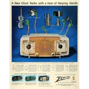  1953 Ad Zenith Radio Corp Clock De Luxe FM AM Electronics 
