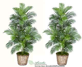 Two 5 Areca Artificial Palm Trees Silk Plants New 115  