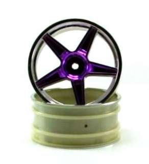 06008pp Chrome front 5 spoke purple anodized wheels 2 pcs  