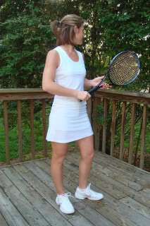 NWT White Tennis Yoga Outfit Skirt Top Shirt XS S M  