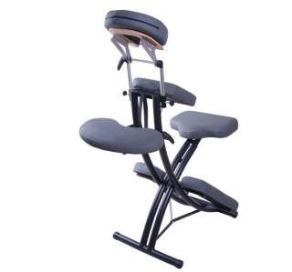 Foam Folding Massage Chair Metal SPA Portable Gray With Carry Case 