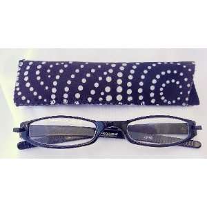   Reading Glasses With Contemporary Neoprene Case, Black , +2.50