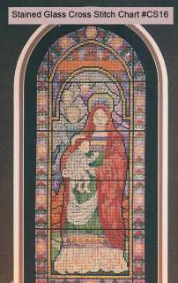 Stained Glass Religious Cross Stitch Graph #CS16 NOT ITEM PATTERN 