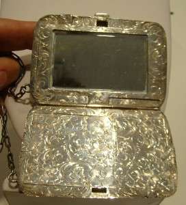 From an estate, a fine Art Nouveau sterling silver dance purse compact 