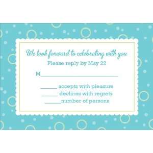  BBQ Shower Couple Turquoise & Lime Response Cards