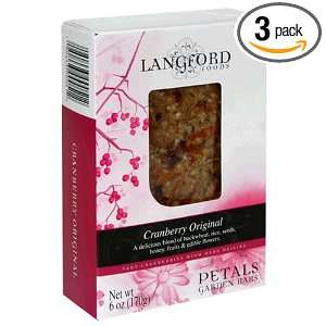 Langford Petals Garden Bars, Cranberry Original, 6 Ounce Box (Pack of 