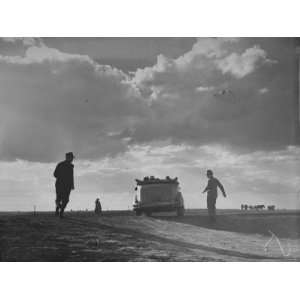  View of President Franklin D. Roosevelt Riding Off in His Car 