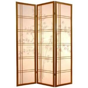  72 Double Crossed Bamboo Tree Room Divider in Honey 