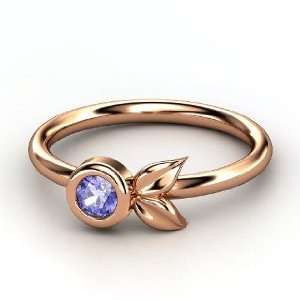    Boutonniere Ring, Round Tanzanite 14K Rose Gold Ring Jewelry
