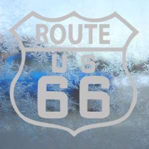  ROUTE US 66 ROAD LOGO SIGN Gray Decal Window Gray Sticker 