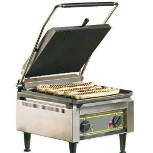 Equipex Panini Sandwich Grill Press   Single 14x14   Grooved Top and 