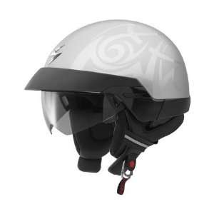  Scorpion EXO 100 Tribal Half Helmet Small  Silver 