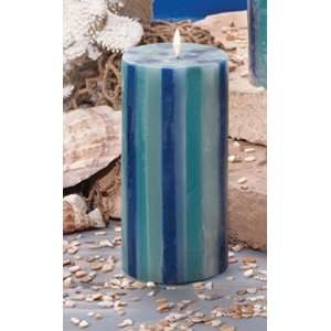  Pack of 4 Seascapes Nautical Blue Striped Scented Pillar 