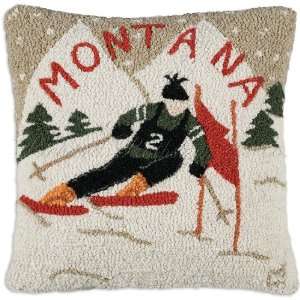 Ski Montana Lodge Decorative Winter Seasonal Throw Pillow 