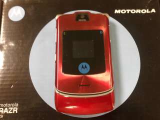 NEW Motorola V3i RED Unocked GSM Razr phone T mobile 940356010042 