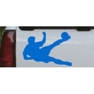 Soccer Player Sports Car Window Wall Laptop Decal Sticker    Blue 10in 