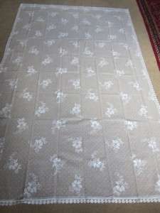   floral sprig white Cotton readymade LACE CURTAIN PANEL 84 2.1m  