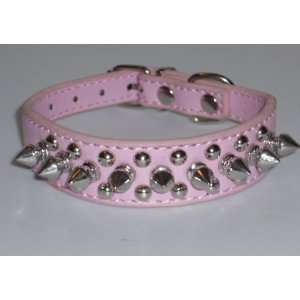  Pink Spike Small Dog Collar, 1x12, 9 11 Neck Size Pet 