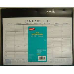   12949 10 Staples 2010 Monthly Calendar. Size 11 x 8