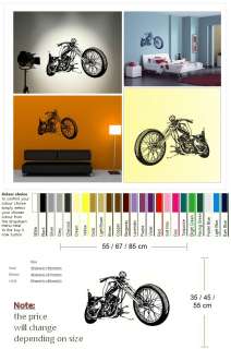 MOTORBIKE HARLEY CHOPPER WALL ART DECAL STICKER NEW giant stencil 