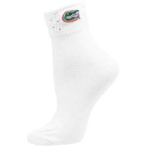   Florida Gators Ladies White Rhinestone Ankle Socks
