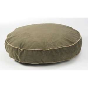   Super Soft Round Bed (Sueded Mushroom, Small (28in))