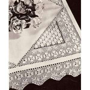 com Vintage Crochet PATTERN to make   Applied Crochet 38 Tablecloth 
