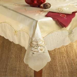   Christmas Bell Design Gold Tablecloth   789658 Patio, Lawn & Garden