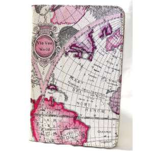  Pink Map Design  Kindle Fire Tablet Case with Built 