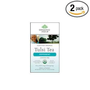   Tulsi Tea, Peppermint, 18 Count (Pack of 2)
