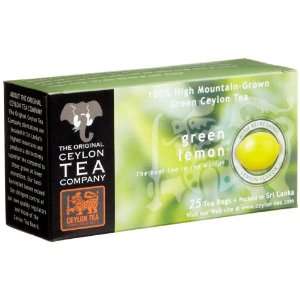 The Original Ceylon Tea Company, Green Lemon Tea, 25 Count Tea Bags 