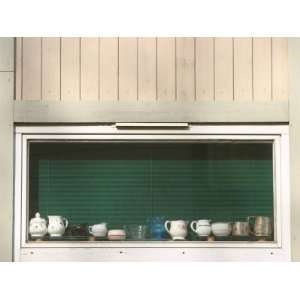  Window with Green Shades and Tea Pot Collection Stretched 