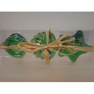  GLASS SHELL TEALIGHT CANDLE HOLDERS GREEN Everything 