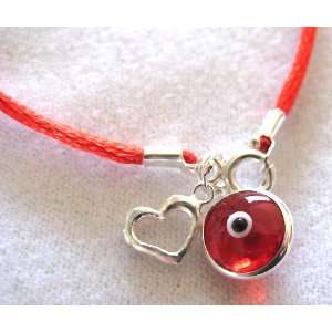  Red String Kabbalah Bracelet with Red Evil Eye Charm 