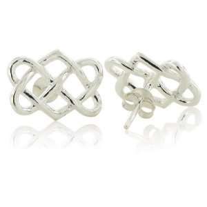    Tiffany Inspired Sterling Silver Celtic Knot Earrings Jewelry