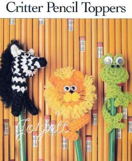 Critter Pencil Toppers, animal crochet patterns  