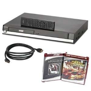  Toshiba HD DVD Player, HDMI Cable & Two HD DVD Movies w/ $ 