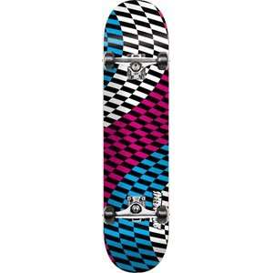  Speed Demons Check Twist Mid Skateboard   7.4 White/Pink w 