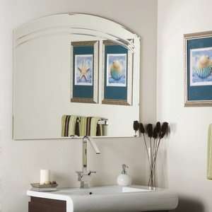   SSM1065 Place the Angel   Large Frameless Wall Mirror, Etched Glass