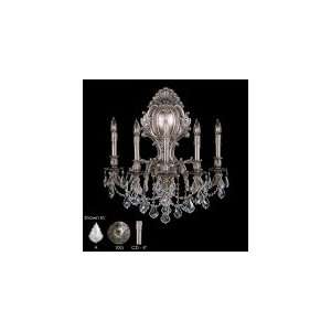   Wall Sconce in Antique Silver with Clear Precision Pendalogue crystal