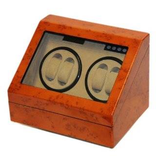 Quad Automatic Watch Winder Two Turntable With 4 Timer Settings 