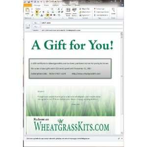    $25 Gift Certificate   Wheatgrass, Sprouts, Juicers & More