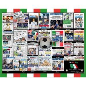  Italy 2006 World Cup Newspaper Collage 20x16 Print 